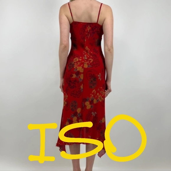 ‼️ISO‼️ 90s Trixxi Red, Orange Floral Dress (for XS/S)- EXACT DRESS - Picture 2 of 5